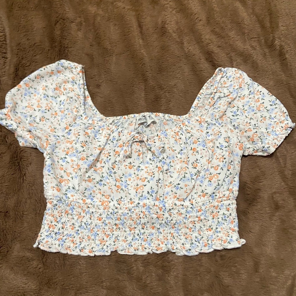 Hollister Floral Smocked Blouse